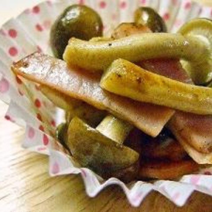 簡単!しめじとハムのソテー